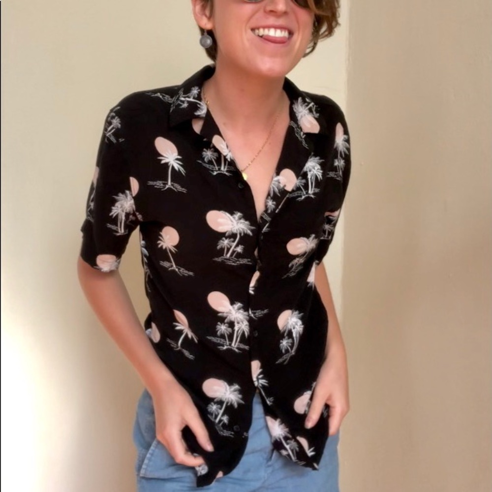 Beachy Printed button-up shirt